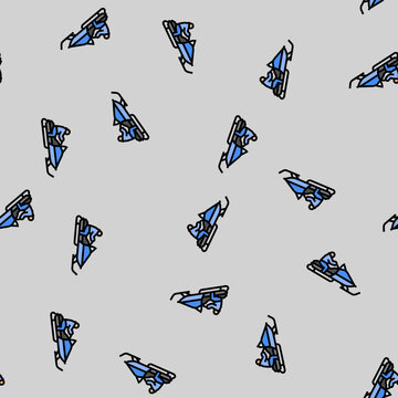 snowmobiling winter sport vector seamless pattern snowmobiling winter sport sign illustration