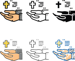 Naklejka premium clean ordo christianity church color icon vector. ordo christianity church sign. isolated symbol