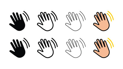 Fototapeta premium hand waving vector icon set