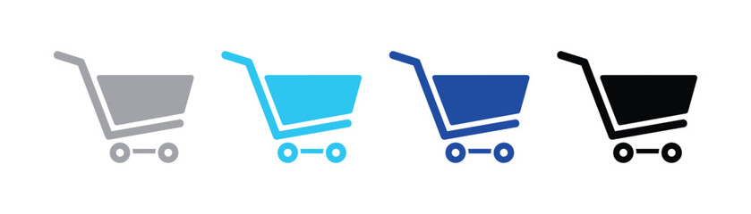 Minimalist black shopping cart icon for e-commerce website design with shopping ecommerce business minimalist marketing purchase consumer interface navigation isolated background checkout © SilentSmog