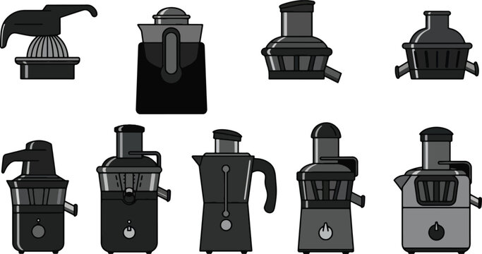 Collection of modern juice extractors