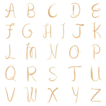 Png calligraphy capital alphabet set typography font