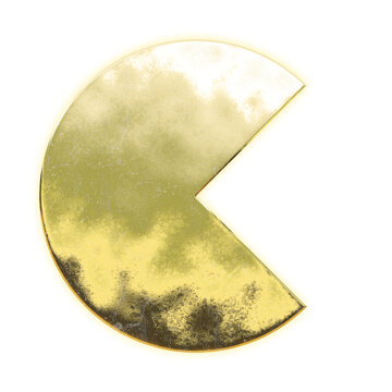 Shining golden sector shape with alpha channel