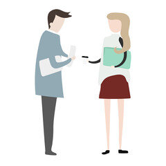 Fototapeta premium Business people png discussion clipart, workplace cartoon illustration