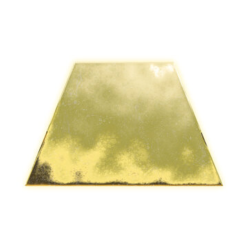 Shining golden trapezoid with alpha channel
