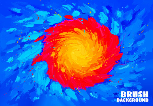 Abstract Colorful Brush Stroke Spiral Background