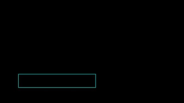 Cyan Boxed Frame Lower Third Blank Title Overlay Editable Animation Seamless Loop 4K