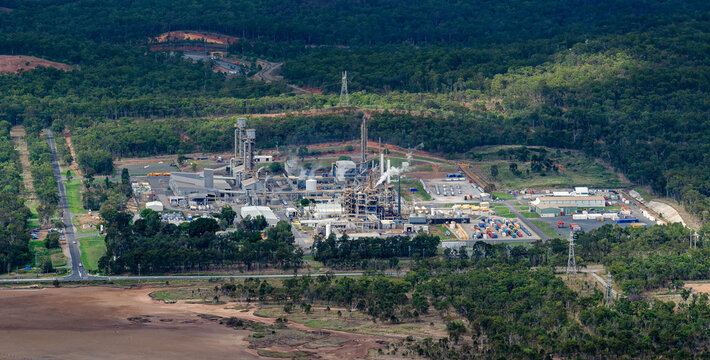 Orica plant with The Narrows mud flats in the foreground
