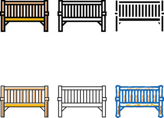 Obraz premium bench outdoor furniture simplified color icon vector. bench outdoor furniture sign. isolated symbol