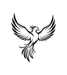 Fototapeta premium Dark bird flying graphic design element