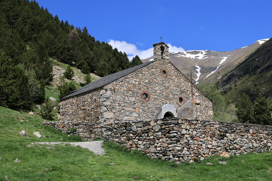 Chapel of San Gil the beautifully situated Valley of Nuria, Spain  
