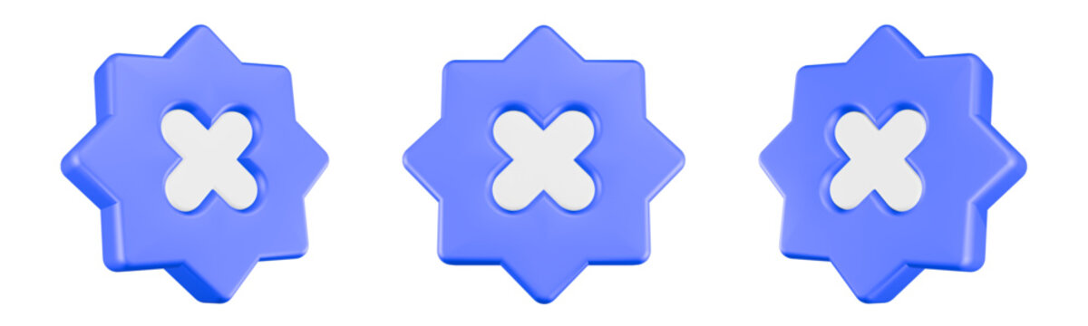 cross-cancel icon 3d render
