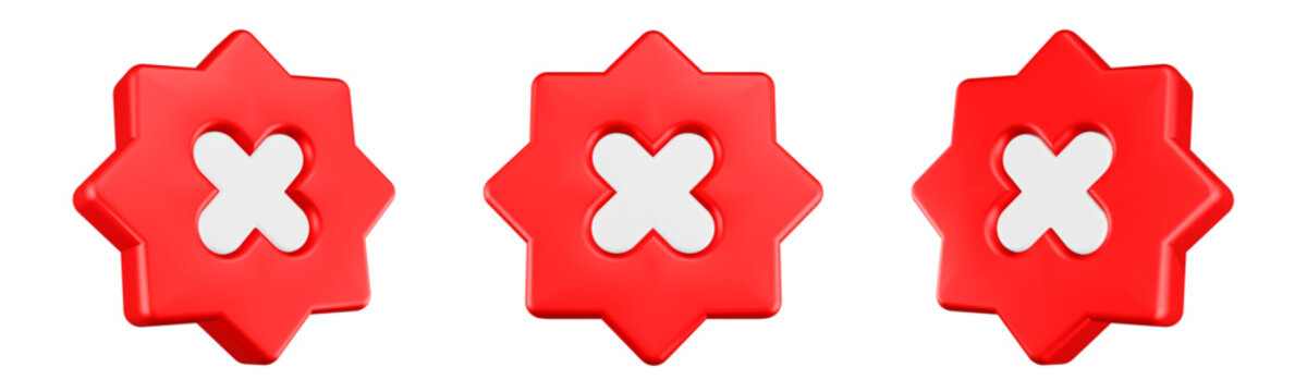cross cancel icon 3d render