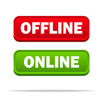 Offline and online button vector isolated illustration