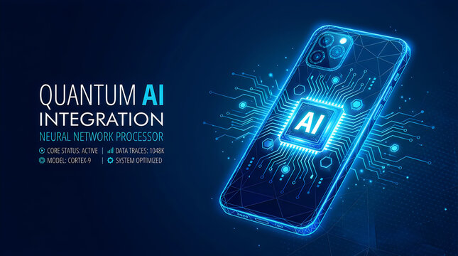 Quantum AI, artificial intelligence, smartphone technology, neural network processing