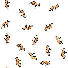 Obraz premium fox wild animal vector seamless pattern fox wild animal sign illustration