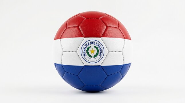 Soccer ball with the flag of paraguay isolated on white background