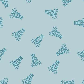 robot sleeping zzz vector line seamless pattern robot sleeping zzz sign illustration