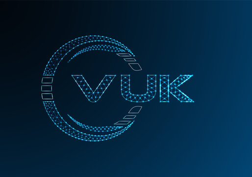 VUK low poly letter logo vector design. VUK lower poly logo design. Low poly logo.