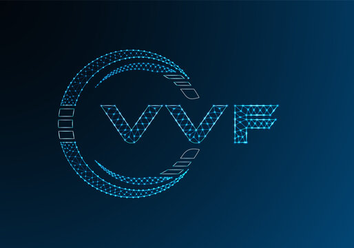 VVF low poly letter logo vector design. VVF lower poly logo design. Low poly logo.