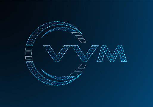 VVM low poly letter logo vector design. VVM lower poly logo design. Low poly logo.