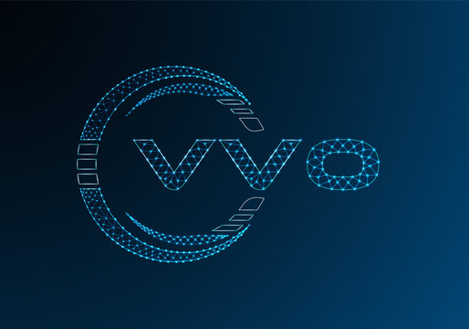 VVO low poly letter logo vector design. VVO lower poly logo design. Low poly logo.