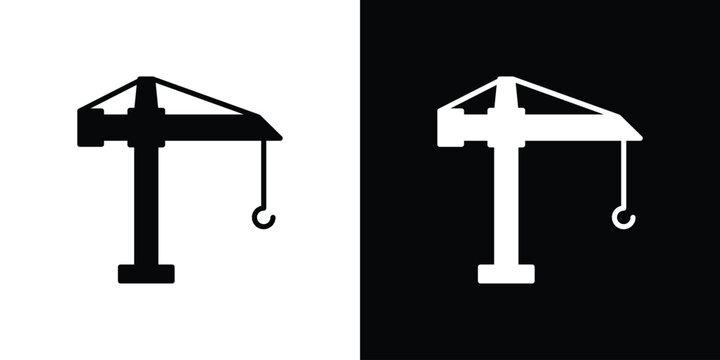 Construction crane icon elements in flat style for projects