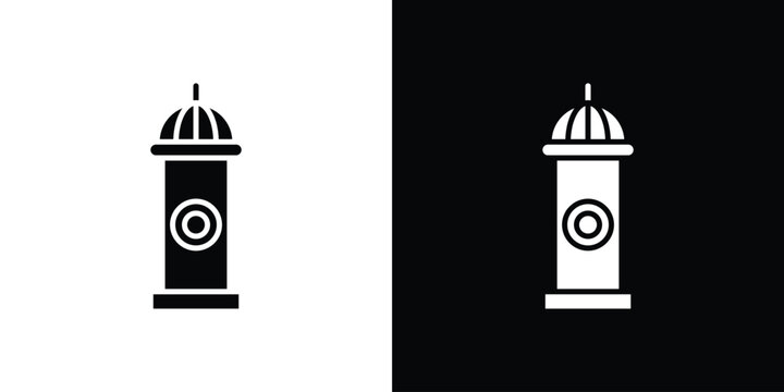 Fire hydrant icon elements in flat style for projects
