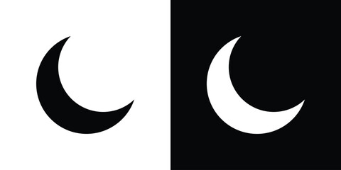 Moon icon elements in flat style for projects © Win