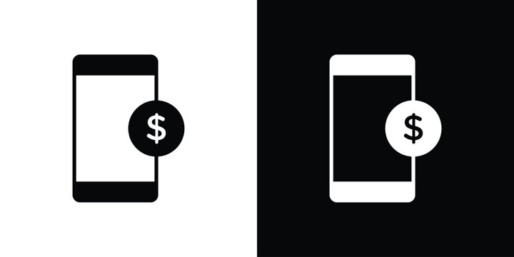 Mobile banking icon elements in flat style for projects