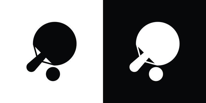 Ping pong icon elements in flat style for projects