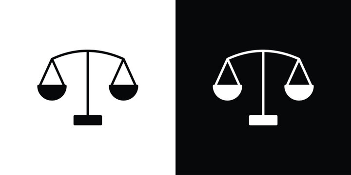 Scales of justice icon elements in flat style for projects