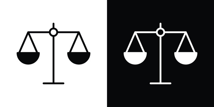 Scales icon elements in flat style for projects