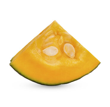 Japanese pumpkin sliced isolated on transparent background (.PNG)