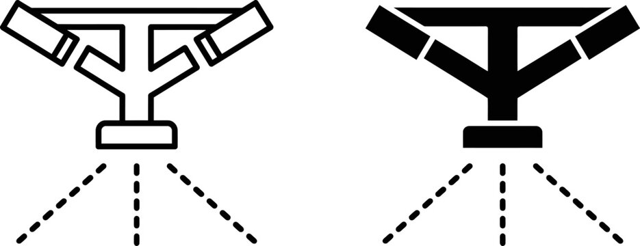 Robotic gripper icon set line and solid