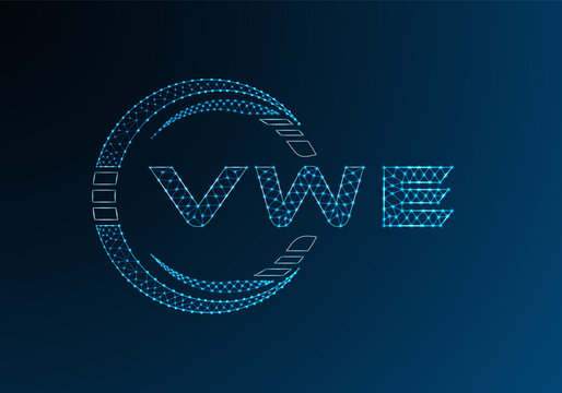 VWE low poly letter logo vector design. VWE lower poly logo design. Low poly logo.