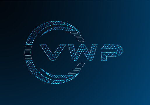 VWP low poly letter logo vector design. VWP lower poly logo design. Low poly logo.