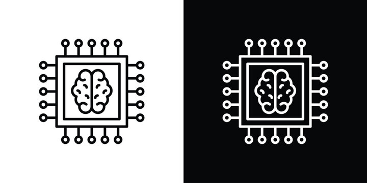Machine learning icon elements for projects and designs