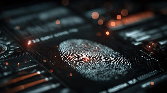 Biometric verification digital visualization of AI-driven authentication interactive dashboards futuristic overlays immersive security graphics fingerprint face and retina recognition simulations