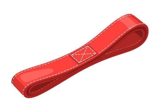 Red fabric strap design illustration for fashion belt or sash textile material background pattern