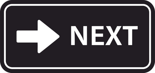 Black Next Direction Sign with White Arrow Isolated on Transparent Background © Elizabeth