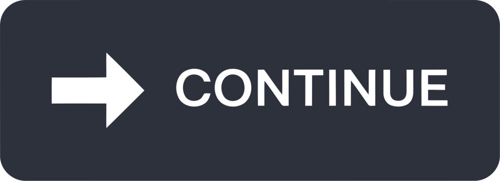 Dark Continue Button with White Arrow Icon for Web Interface and Call to Action
