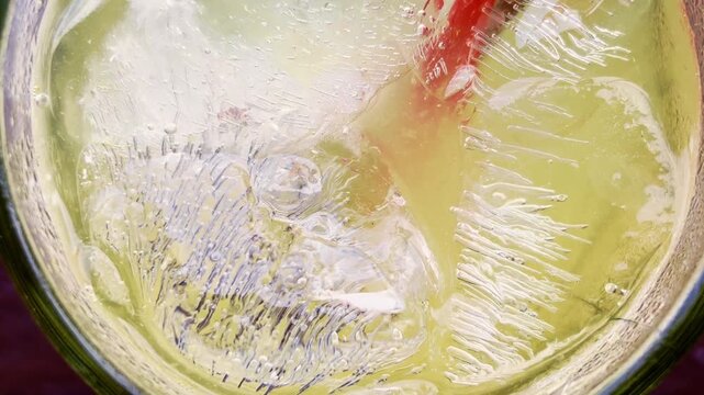 Refreshing Iced Drink Close Up