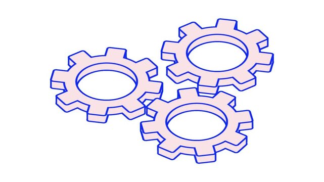 Three interlocking gears representing the concept of mechanics, machinery, and the interconnectedness of systems