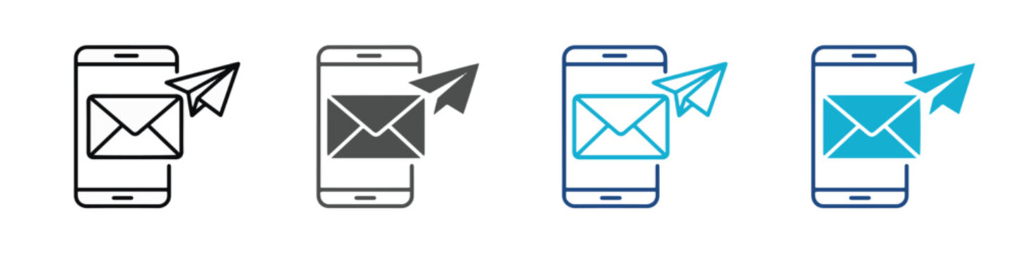 Sending email icon set, envelope icon set, mail symbol vector illustration . new ai
