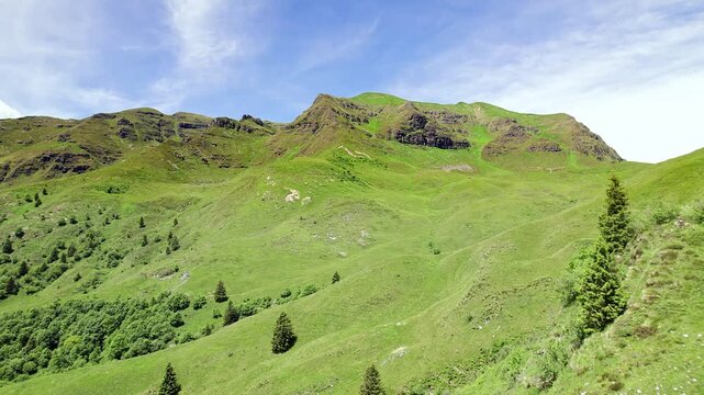 Vigna Soliva massif in the Bergamo Alps, Lombardy panorama in the summer season