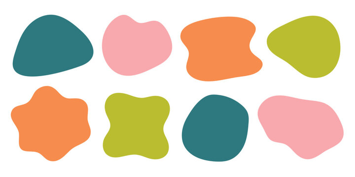 Colorful abstract organic shape collection vector