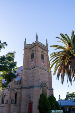 Old brick church building All Saints' Anglican church in Singleton