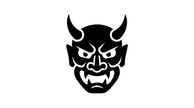 Japanese Oni Demon Mask Face.