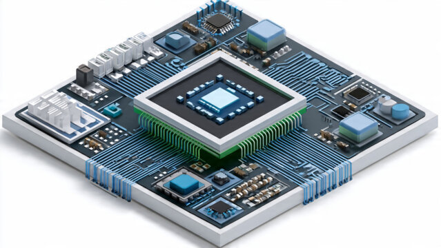 advances in microprocessor technology modern circuit board with chips and electronic components